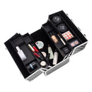 GAOMON Double-open Cosmetic Storage Box Travel Beauty Cosmetic Case Silver