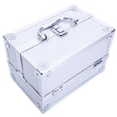 GAOMON Portable Cosmetic Case Train Case Jewelry Box Organizer Silver