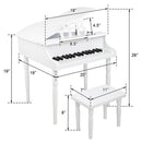 GAOMON Children 30-key Wooden Piano with Music Stand 49*50.5*48.5cm White