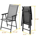 GAOMON 2pcs Portable Folding Chairs for Courtyard Outdoor Camping Beach Grey