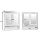 GAOMON Bathroom Mirror Cabinet Shelf Waterproof Space Saving Wall Mounted Double Door Cabinet