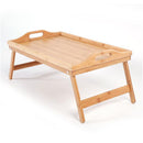 GAOMON Bamboo Tray Tea Table with Folding Legs Desk Wood Color