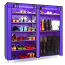 GAOMON Double Row 9-compartment Shoe Cabinet Boots Storage Case Purple