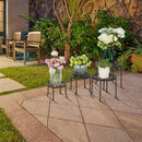 GAOMON 4pcs Round Ironwork Plant Stand Corner Plant Shelf Racks