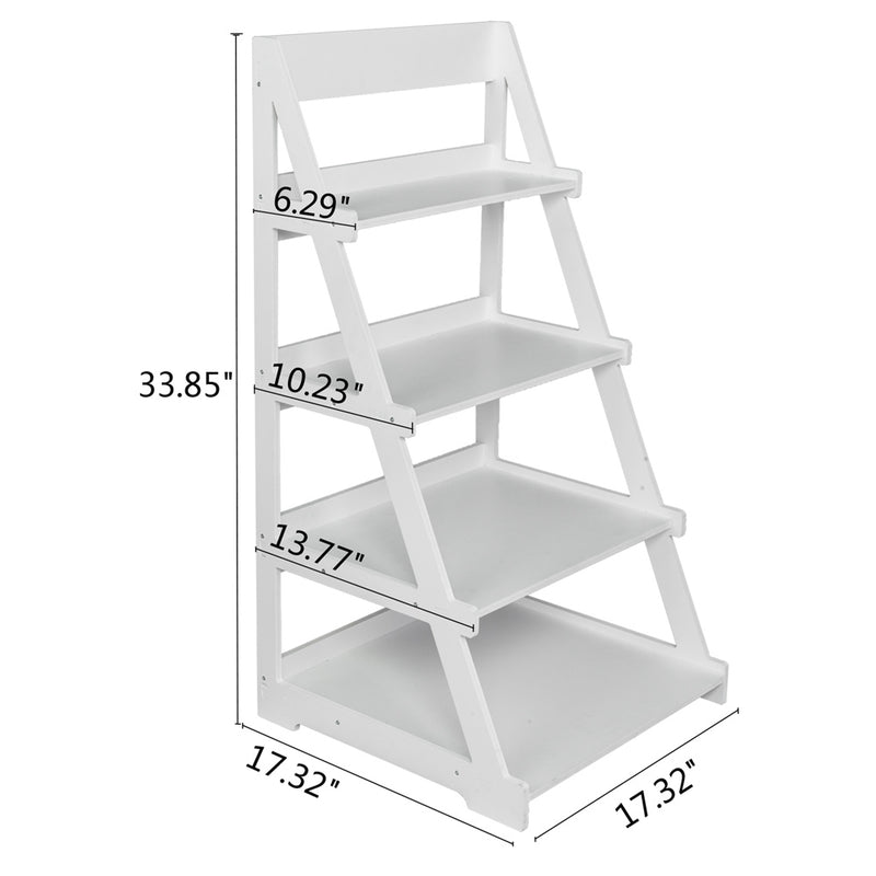GAOMON 4-tier Plant Stands Ladder Style Waterproof Corner Plant Shelf White