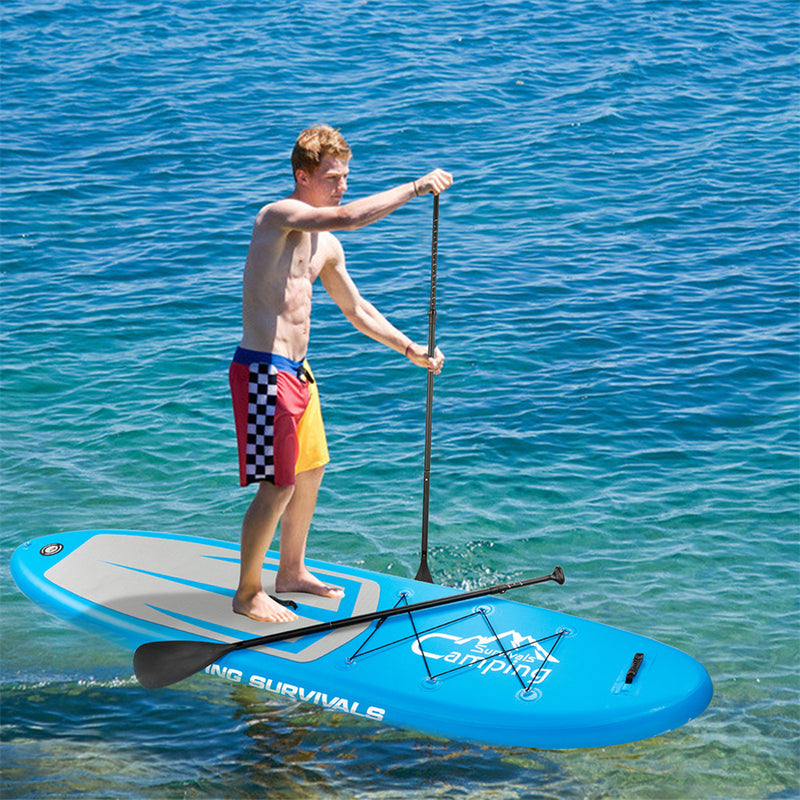 GAOMON Inflatable Stand Up 11ft Paddle Board with Removable Fin Surfboard Sup Blue Gray