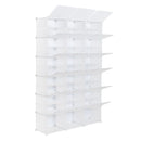 GAOMON 3 Rows 12-tier Portable Shoe Rack Organizer Shoe Cabinet 122 x 32 x 180cm White
