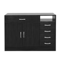 GAOMON Mdf Bathroom Cabinet with Double Doors Five Drawers Lightweight Waterproof Storage Cabinet