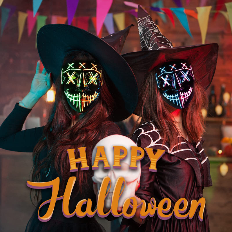 GAOMON Halloween 2 Pack Led Masks Scary Mask