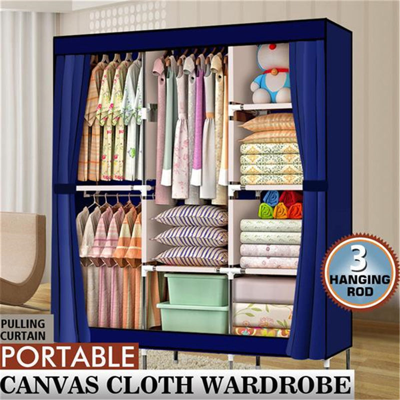 GAOMON Wardrobe 4 Layers 8 Grid 125*43.18 *180cm Navy