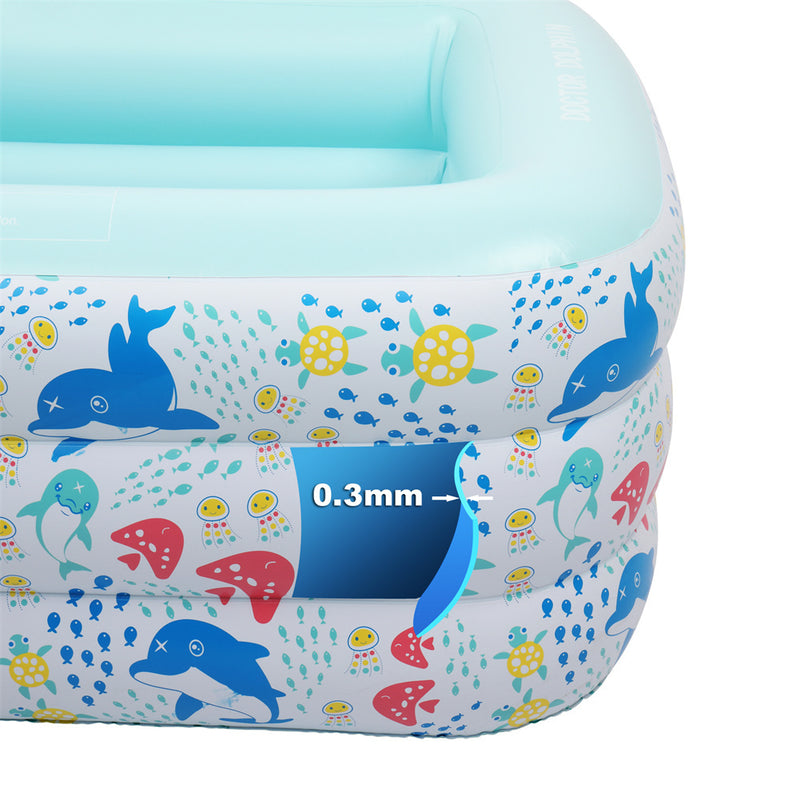 GAOMON 1 Set Inflatable Pool Three-layer Airbag Children Play Pool 150*110*60cm Blue