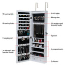 GAOMON Wooden Jewelry Storage Mirror Cabinet Wall-Mounted Organizer - White