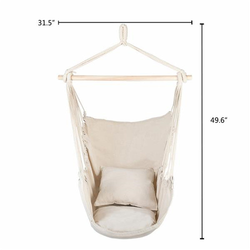 GAOMON Hammock Chair Durable Hanging Chair with Two Pillows Beige