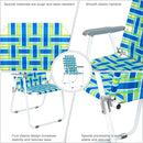 GAOMON 2pcs Strip Beach Chair 120kg Folding Beach Seat Chair Blue