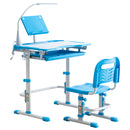 GAOMON Kids Desk Chair Set Height Adjustable Student Study Desk Home Schooling Blue