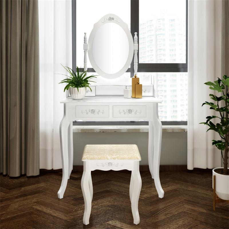 GAOMON Mirror Dresser Mdf Modern Concise 4-Drawer Removable Mirror Dresser