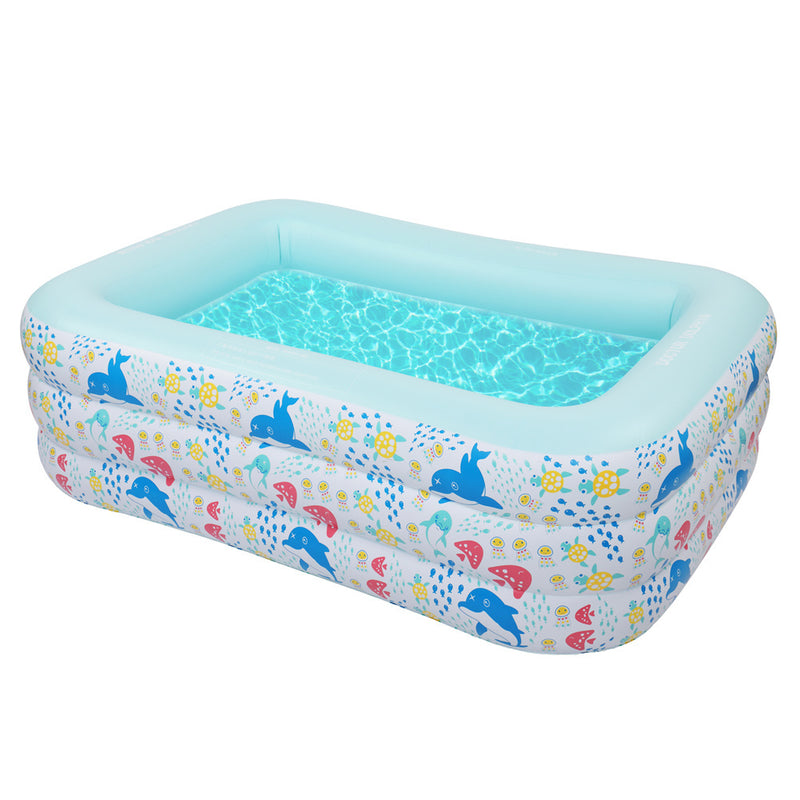 GAOMON 1 Set Inflatable Pool Three-layer Airbag Children Play Pool 150*110*60cm Blue