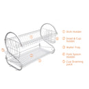 GAOMON 2 Tier Metal Dish Drainers S-Shaped Bowls Dishes Chopsticks Spoons Collection Shelf Racks