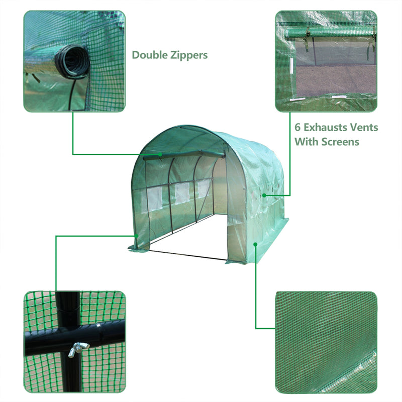 GAOMON 12′x7′x7′ Indoor Outdoor Greenhouse for Garden Patio Backyard Balcony Green