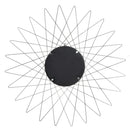 GAOMON Round Mirror with Radial Triangle Edge Decorative Mirror 90.17*2*90.17cm Silver