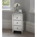 GAOMON Mirrored Nightstand Bedside End Table with 3-Drawers for Bedroom Mini Cabinet
