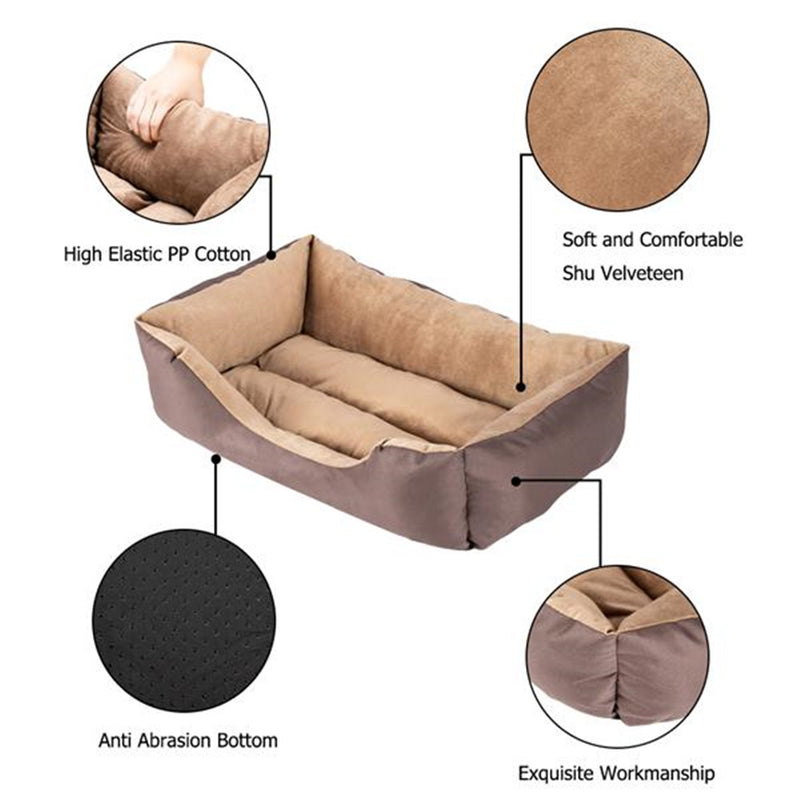 GAOMON 28" Pet Mat Kennel For Pet Cat Dog Non-slip Bottom Brown