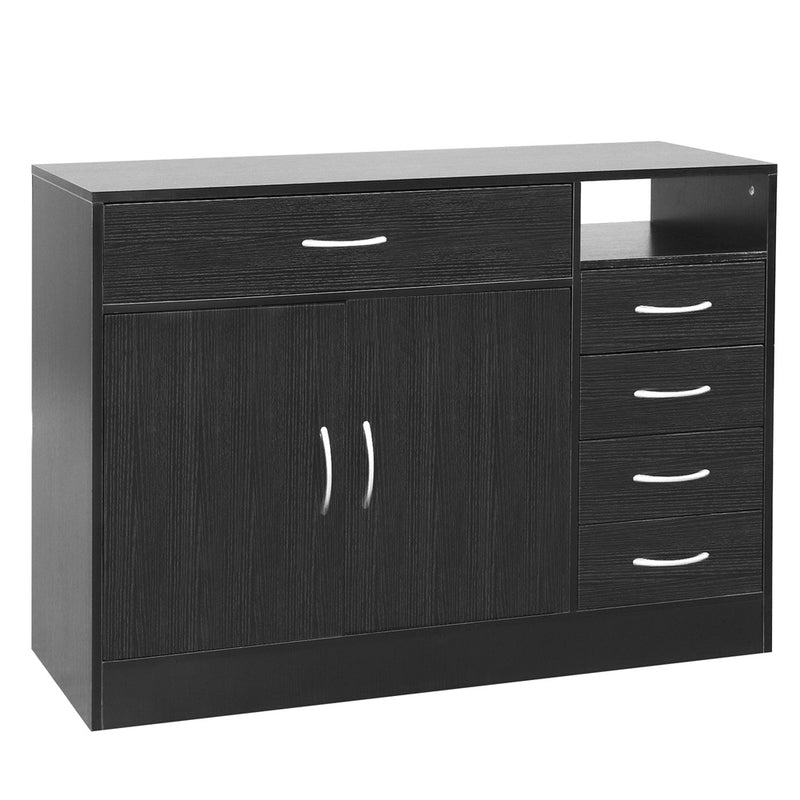 GAOMON Mdf Bathroom Cabinet with Double Doors Five Drawers Lightweight Waterproof Storage Cabinet