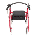 GAOMON Basket Walker Chair Wheel Rollator Walker Removable Back Support Red