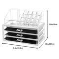 GAOMON 2pcs/set Plastic Cosmetic Box Makeup Case 3-drawer Transparent