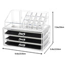 GAOMON 2pcs/set Plastic Cosmetic Box Makeup Case 3-drawer Transparent