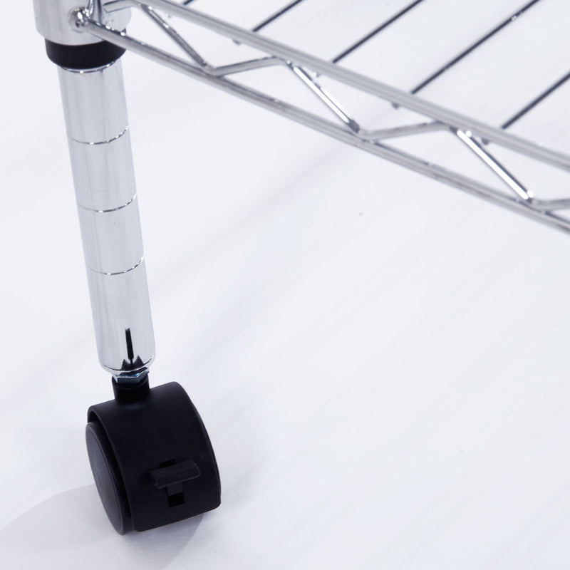 GAOMON 5-Layer Iron Shelf with 1.5" Smooth Wheels Chrome Plated Storage Rack Organizer