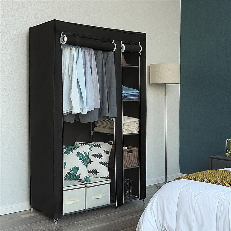 GAOMON Portable Closet Storage Organizer Clothes Wardrobe 5-layers 6-compartments Black