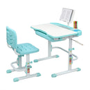 GAOMON Kids Desk Chair Set 80cm Hand-operated Lifting Table Top Blue Green