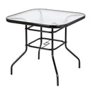 GAOMON Outdoor Dining Table Weather-Proof Patio Garden Square Tempered Glass Table