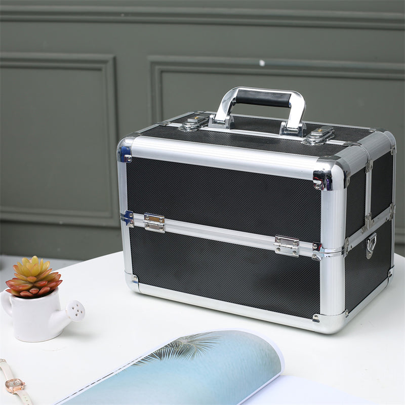 GAOMON Double-open Cosmetic Storage Box Travel Beauty Cosmetic Case Black