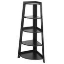 GAOMON 5 Tier Corner Shelf Stand Wood Display Storage Home Furniture Rack Black