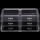 GAOMON 2pcs/set Plastic Cosmetic Box Makeup Case 6-drawer Transparent
