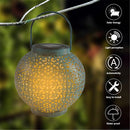 GAOMON 600mAh Solar Lantern Lights for Hanging Table Outdoor Solar Light Blue