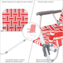 GAOMON 2pcs Beach Chair Steel Tube Bearing 120kg Folding Beach Chair Red White Strips