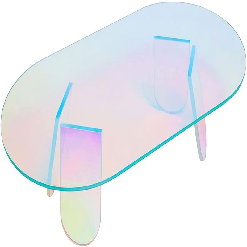 GAOMON Acrylic Coffee Table Modern Round Glass End Table Side Table - Large