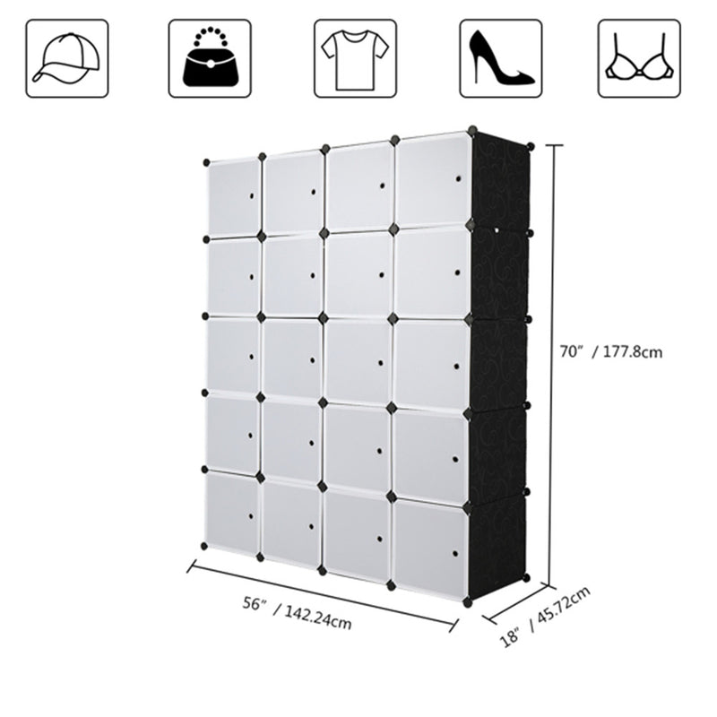 GAOMON 5 Layer 20 Cube Organizer 142*47*178cm DIY Assemble Cabinet