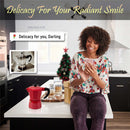 GAOMON 6Oz Espresso Pot 3 Cup Moka Pot Italian Cuban Greca Coffee Pot Red