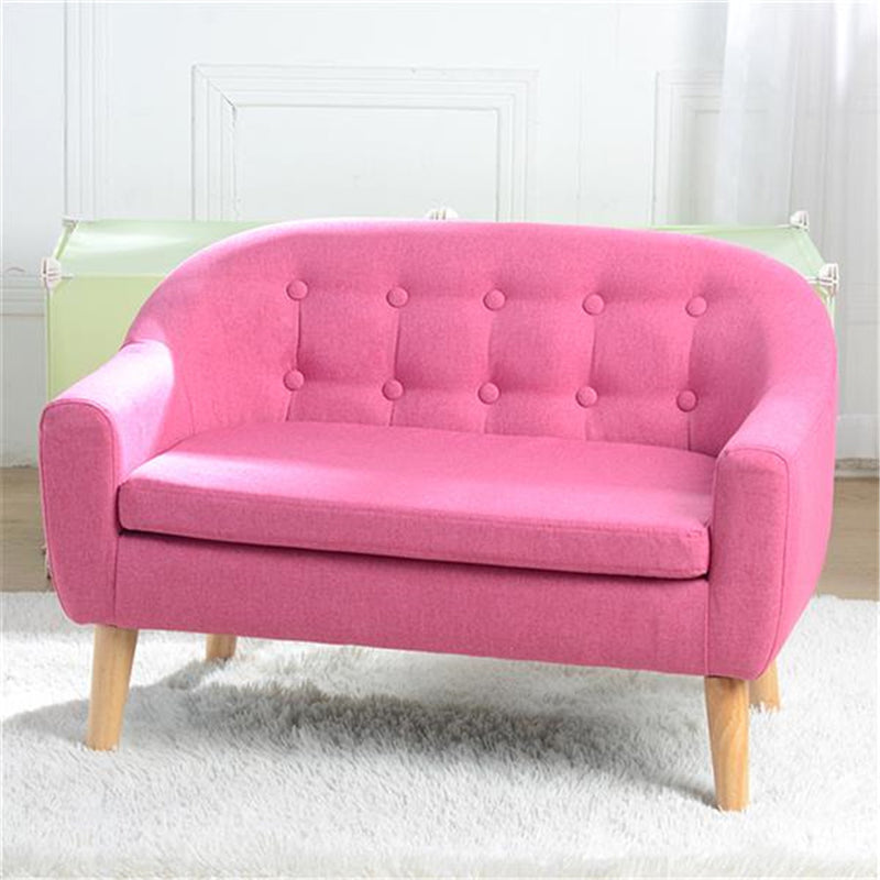 GAOMON Children Sofa for 2 Kids with Detachable Cushion for Living Room Rose Red