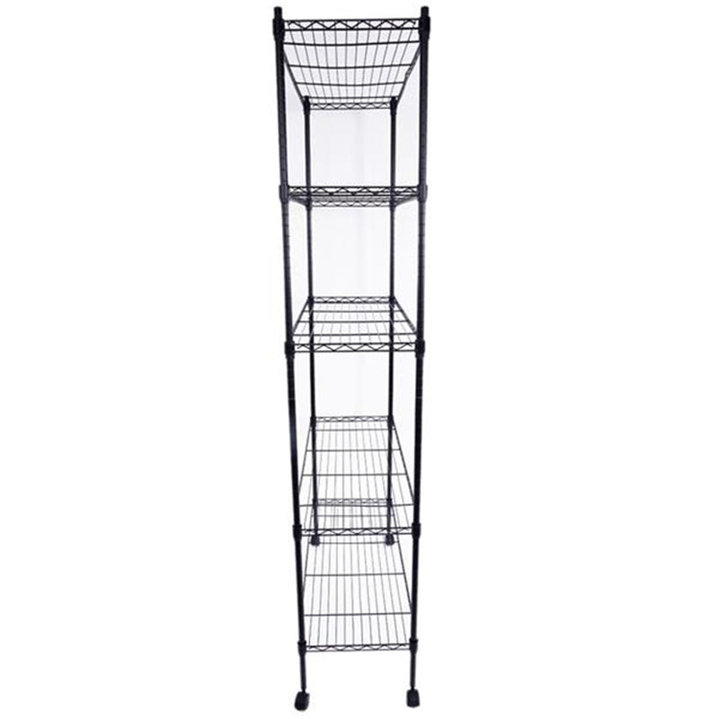 GAOMON 165*90*35 Shelving Rack Storage Rack 5-Layer Metal Rack Black