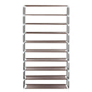 GAOMON Shoe Rack 10 Layers Widened Black Shoe Cabinet 160*30*88 Brown
