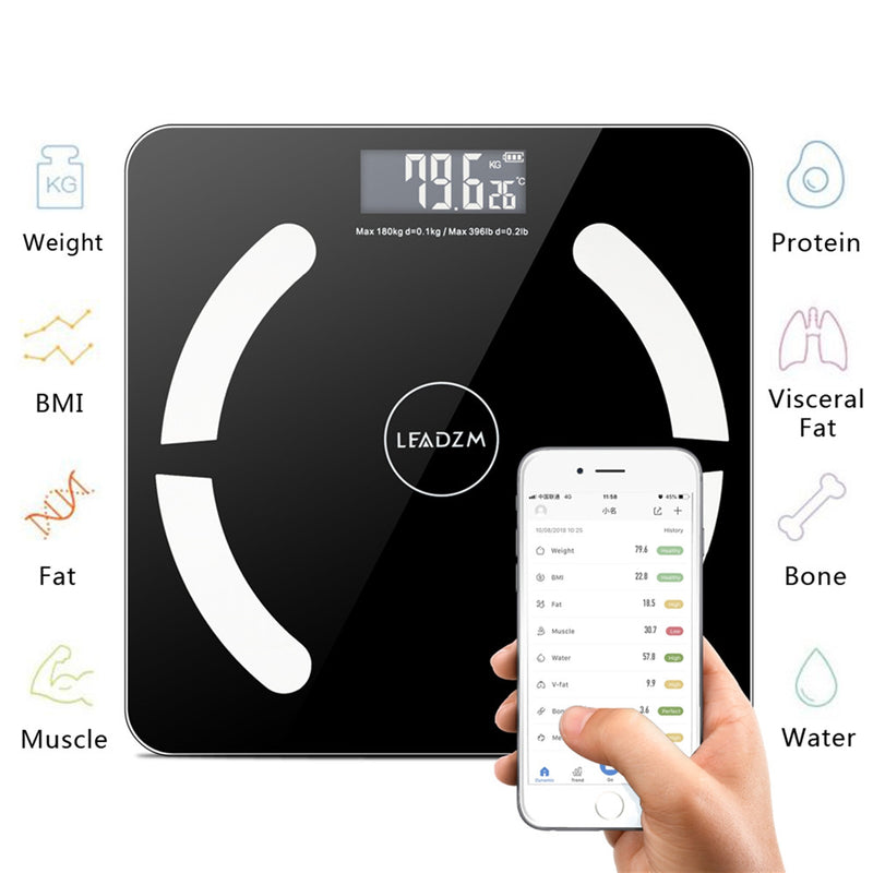 GAOMON Body Fat Scale Bluetooth 180kg Capacity Black