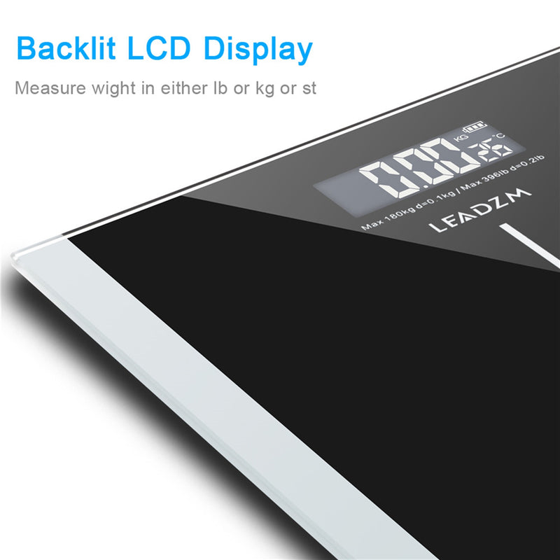 GAOMON Weight Scale 180kg 6mm Thickness Square 28*28cm Black