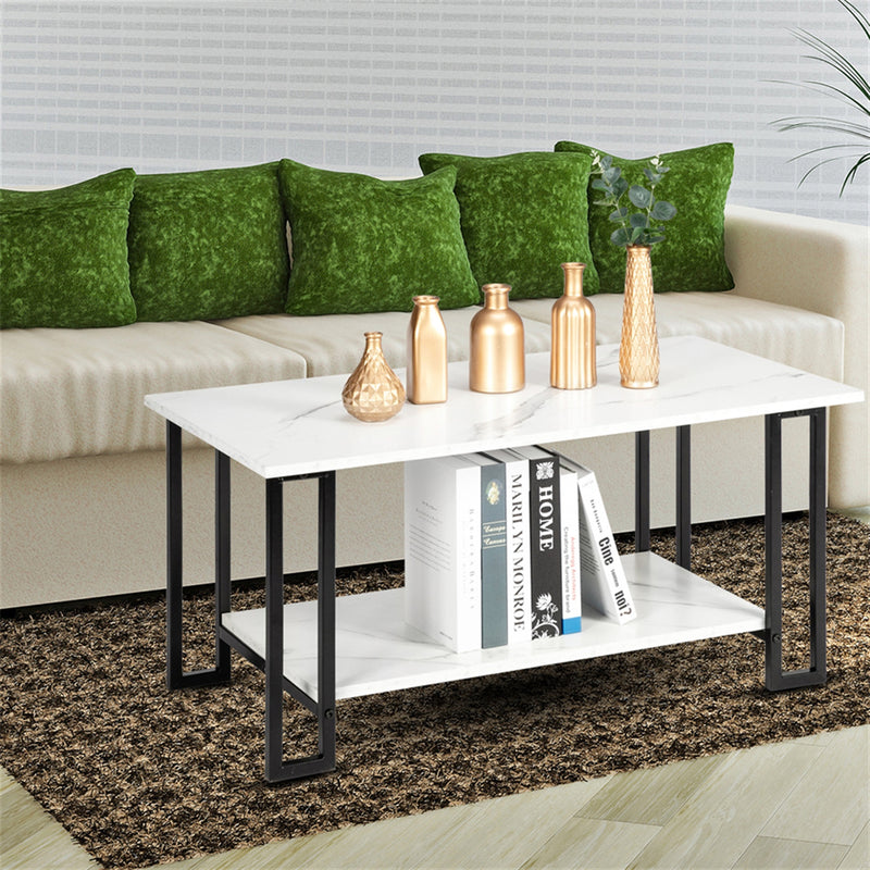 GAOMON 2 Layers 1.5cm Thick Rectangle Coffee Table