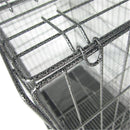 GAOMON Pet Wire Cage Folding Game Fence Portability Cat Nest with Climbing Ladder Silver