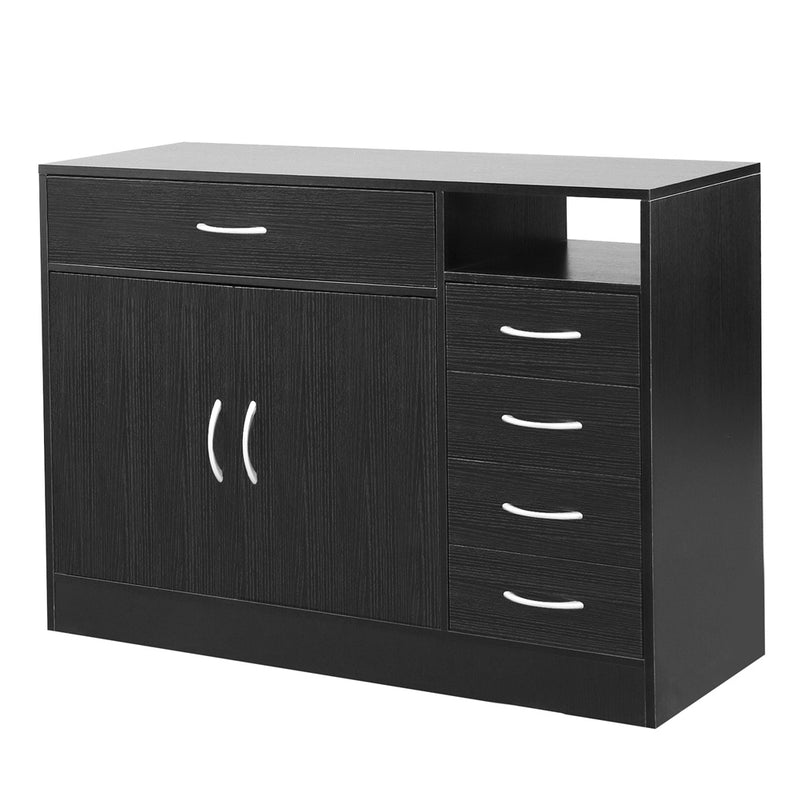 GAOMON Mdf Bathroom Cabinet with Double Doors Five Drawers Lightweight Waterproof Storage Cabinet